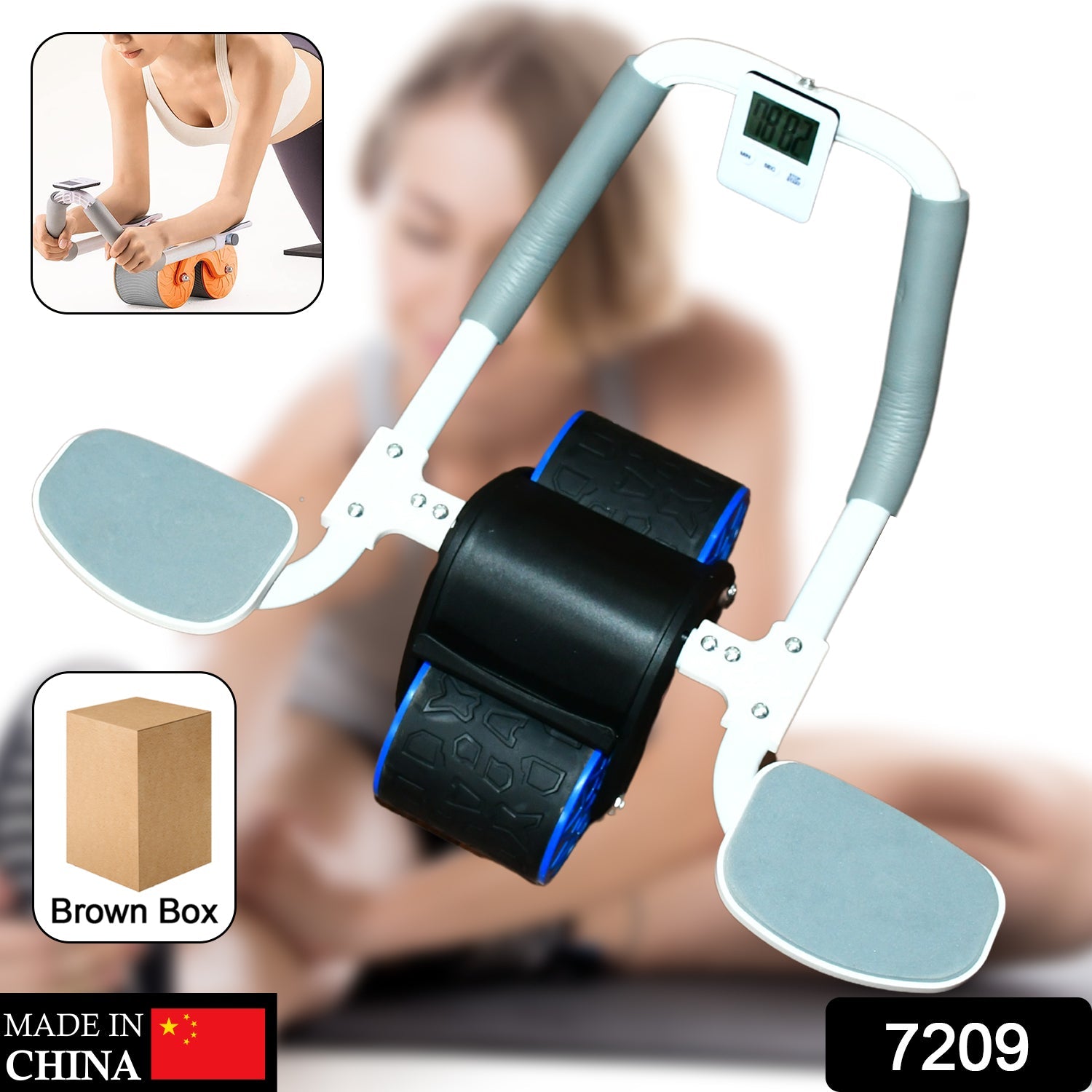 Abdominal Roller Wheel, Automatic Rebound Sponge Handle, Double Wheel Abdominal Roller, Non-Slip Timer Function with Elbow Support for Exercises for Body Fitness Strength Training Home Gym Abdominal Roller Wheel, Automatic Rebound Sponge Handle, Double Wheel Abdominal Roller, Non-Slip Timer Function with Elbow Support for Exercises for Body Fitness Strength Training Home Gym